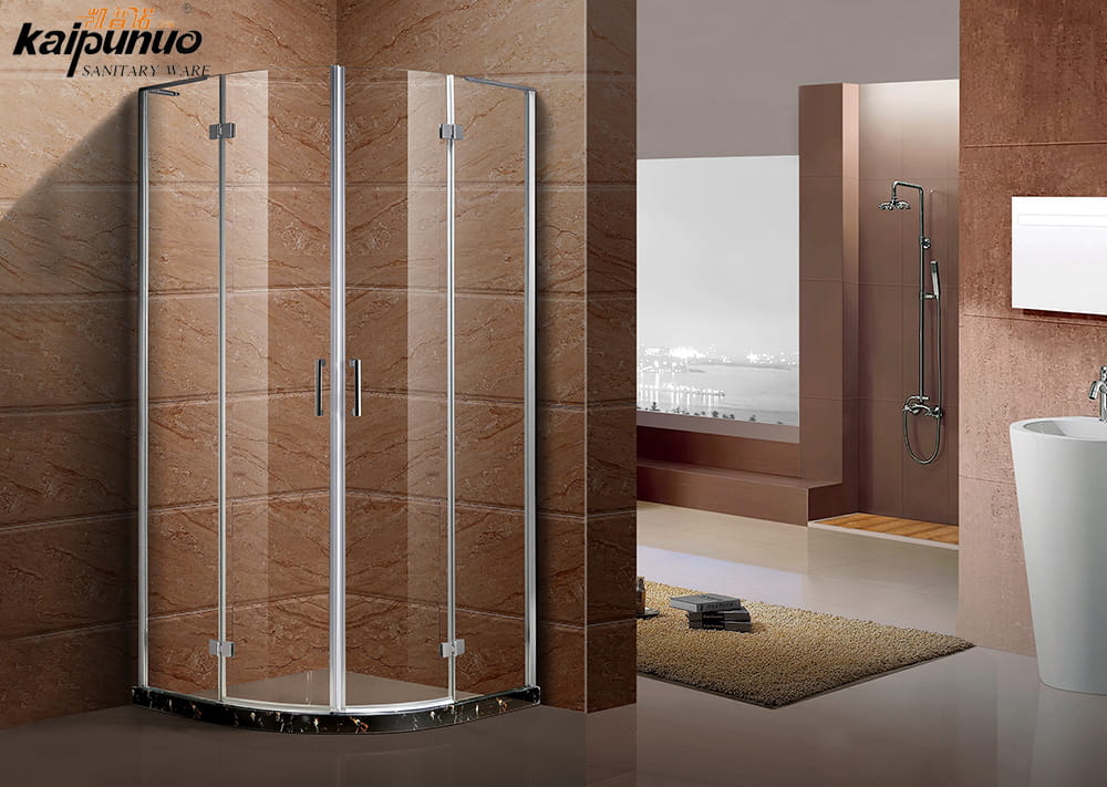 Puertas de mamparas de ducha baratas de vidrio templado simple para baño